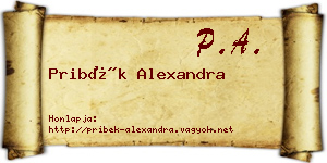 Pribék Alexandra névjegykártya